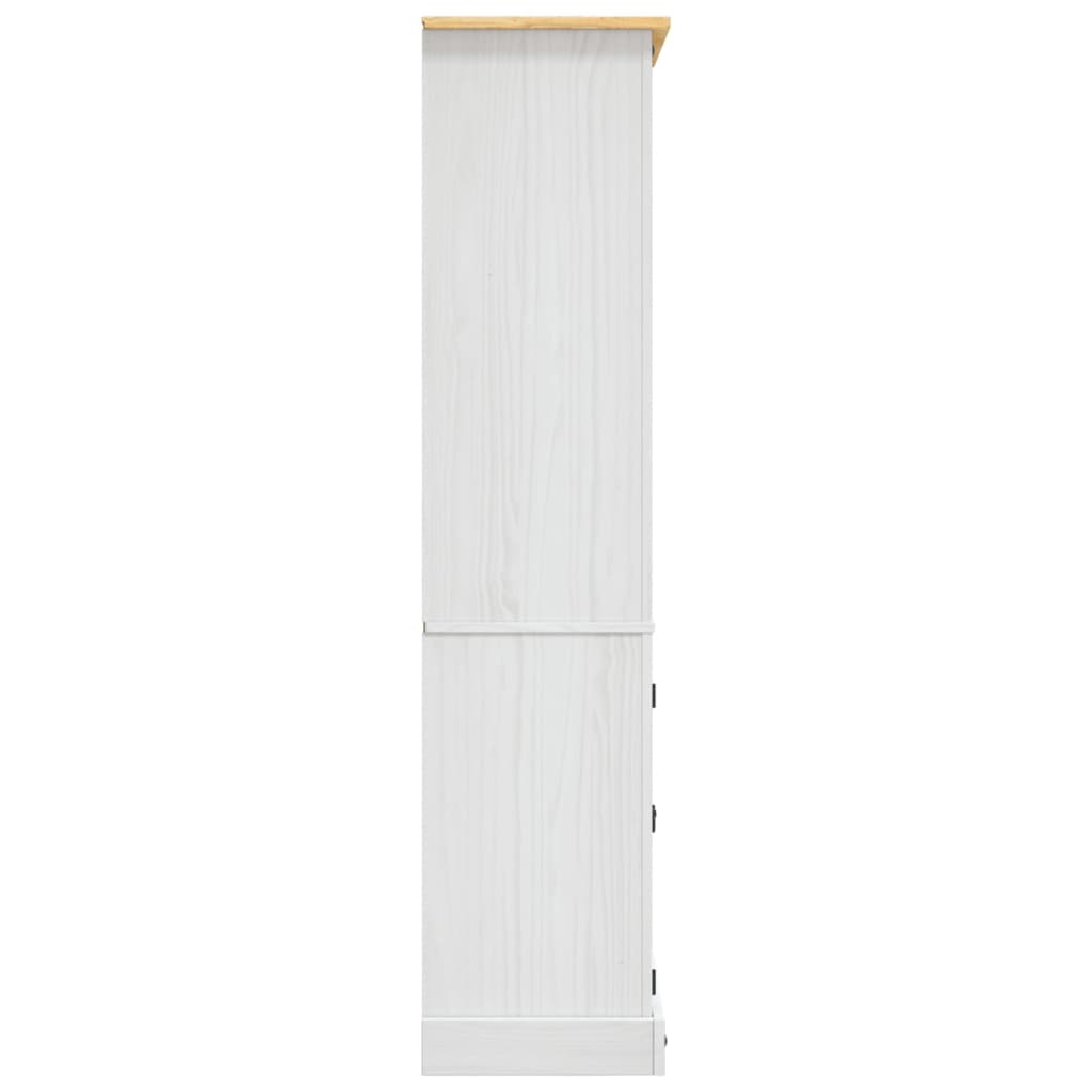 vidaXL Aparador Corona Range de pino mexicano blanco 80x40x170 cm