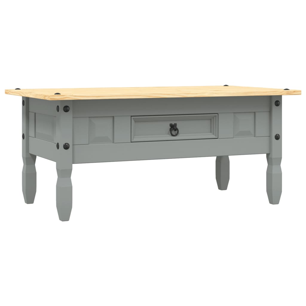 vidaXL Mesa de centro Corona Range pino mexicano gris 100x55x44 cm