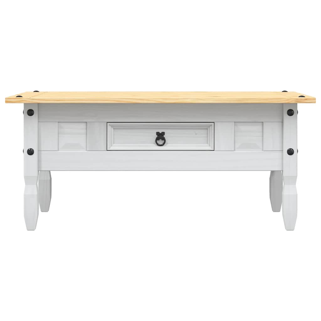 vidaXL Mesa de centro Corona Range pino mexicano blanco 100x55x45 cm