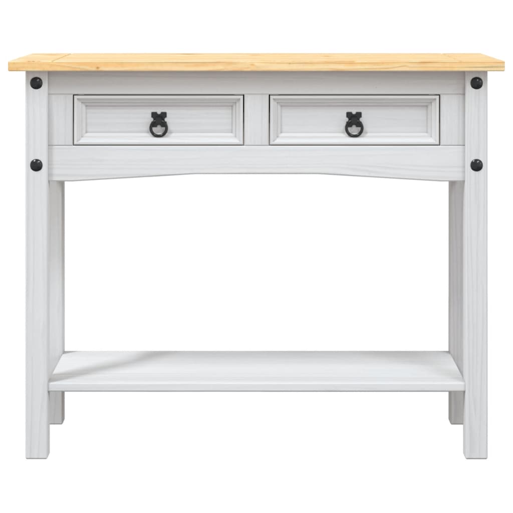 vidaXL Mesa consola Corona Range de pino mexicano blanco 90x34,5x73 cm