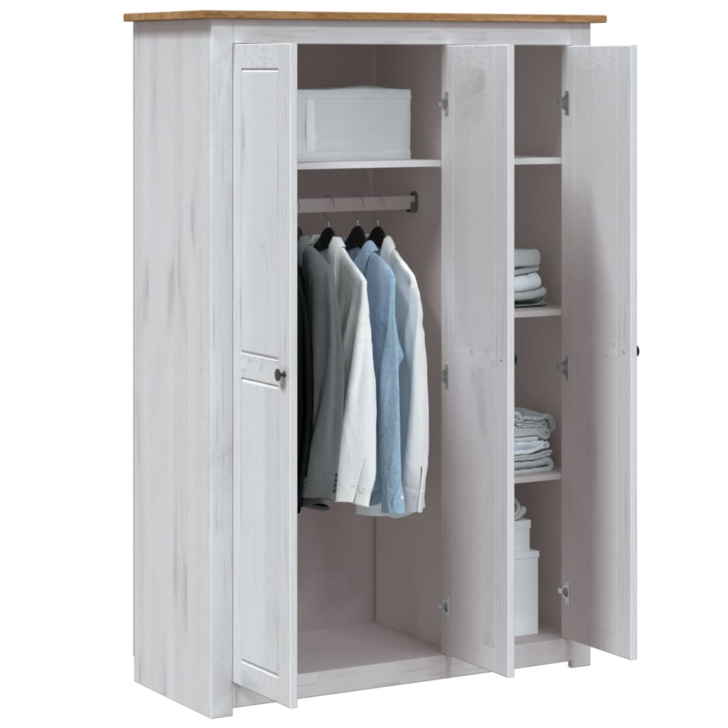 vidaXL Armario de 3 puertas pino Panamá Range blanco 118x50x171,5 cm