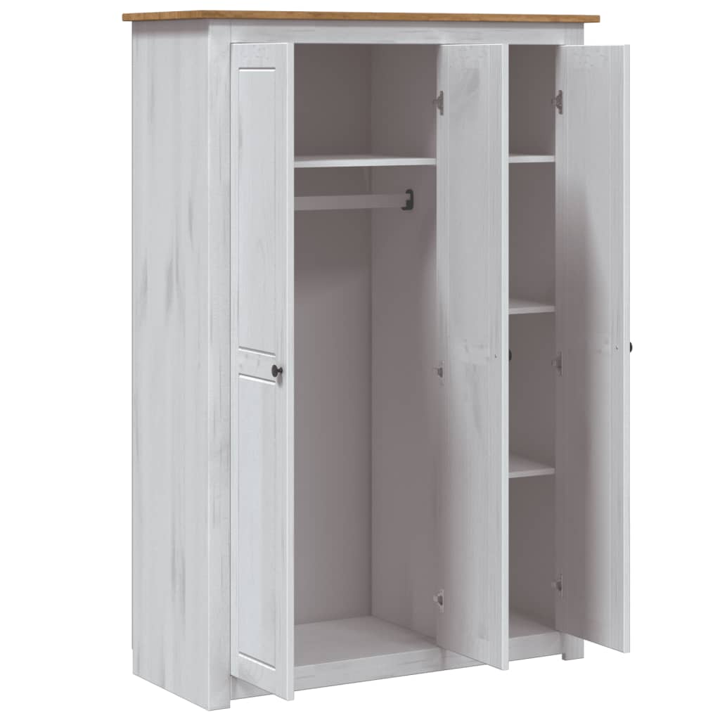 vidaXL Armario de 3 puertas pino Panamá Range blanco 118x50x171,5 cm