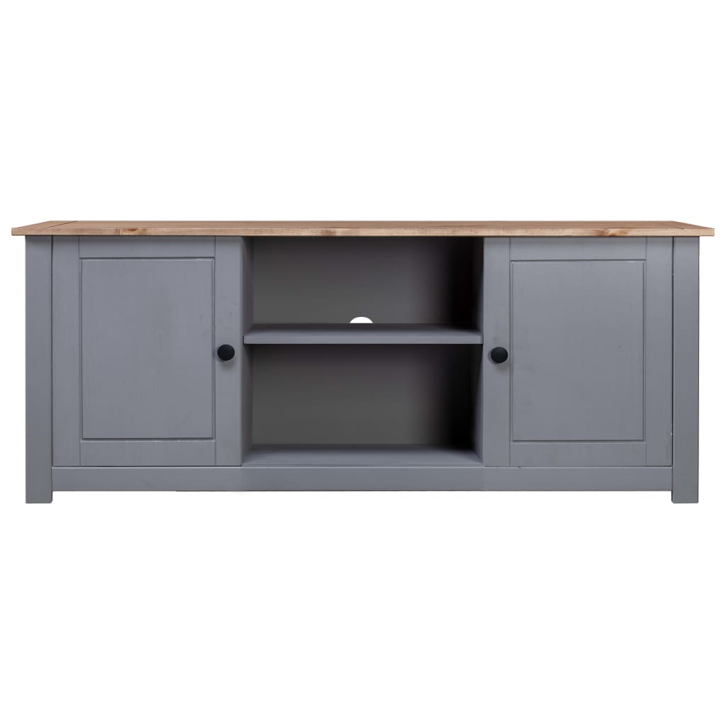 vidaXL Mueble de TV madera maciza pino estilo Panamá gris 120x40x50 cm