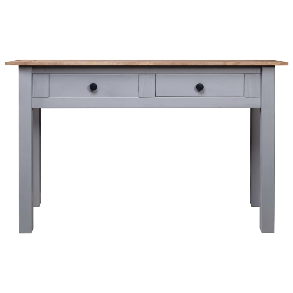 vidaXL Mesa consola madera maciza pino estilo Panamá gris 110x40x72 cm