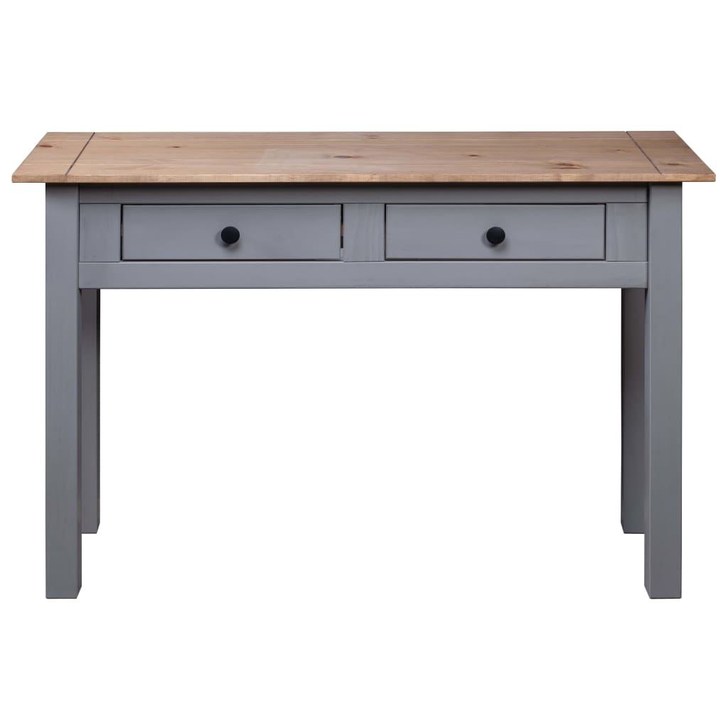 vidaXL Mesa consola madera maciza pino estilo Panamá gris 110x40x72 cm