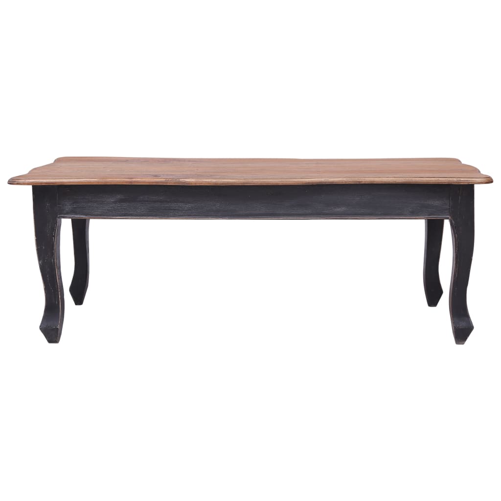 vidaXL Mesa de centro de madera maciza de caoba negra 120x60x45 cm