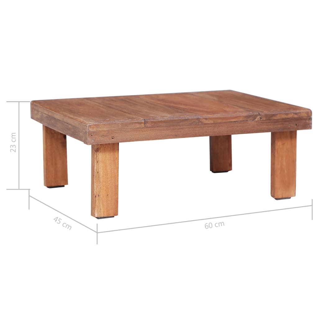 vidaXL Mesa de centro madera maciza de caoba 60x45x23 cm