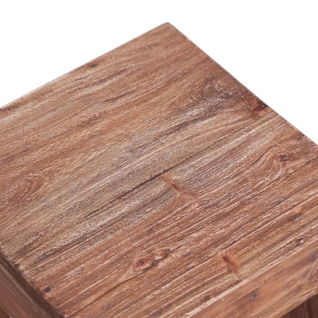 vidaXL Mesa de centro de madera maciza de caoba 30x30x30 cm