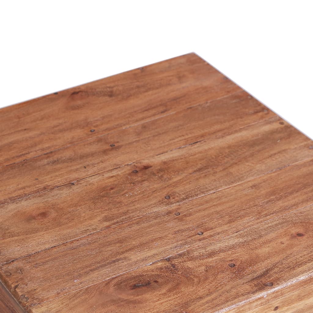 vidaXL Mesa de centro de madera maciza de caoba 53x50x50 cm