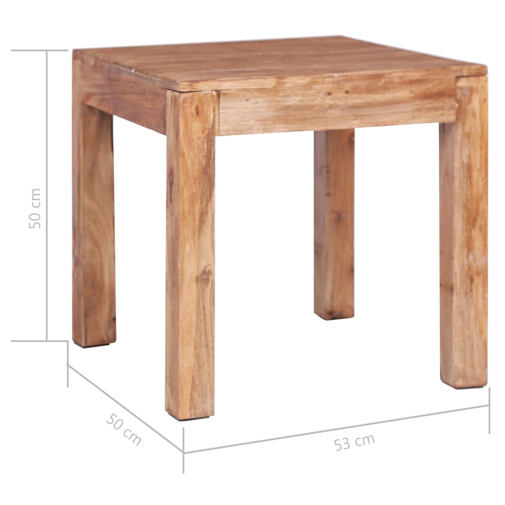 vidaXL Mesa de centro de madera maciza de caoba 53x50x50 cm