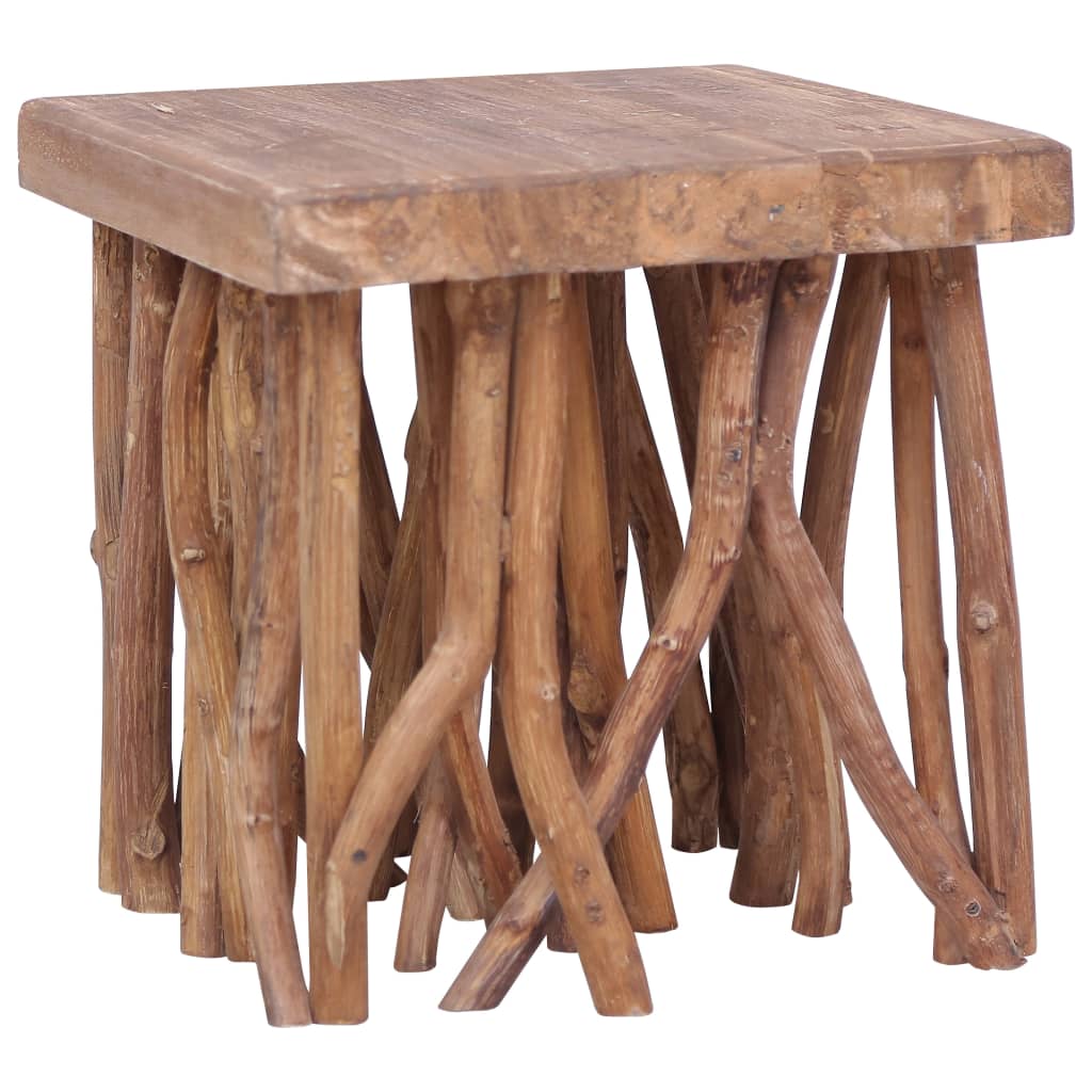 vidaXL Mesa de centro de troncos madera reciclada mixta 40x40x40 cm