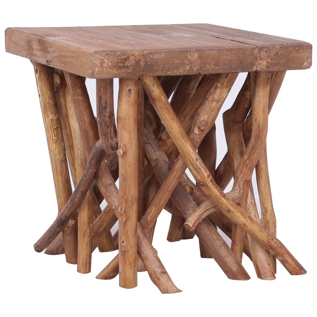 vidaXL Mesa de centro de troncos madera reciclada mixta 40x40x40 cm