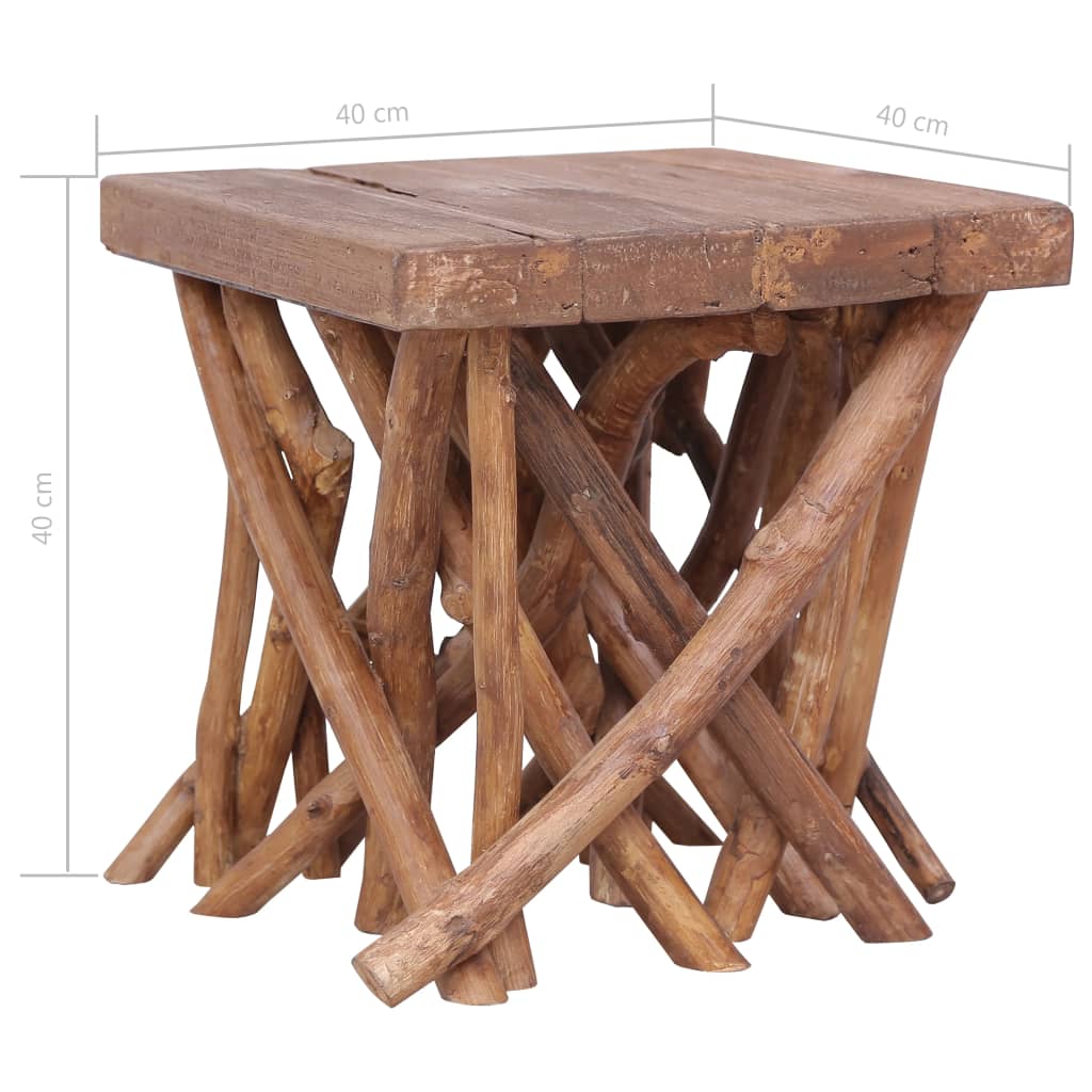 vidaXL Mesa de centro de troncos madera reciclada mixta 40x40x40 cm