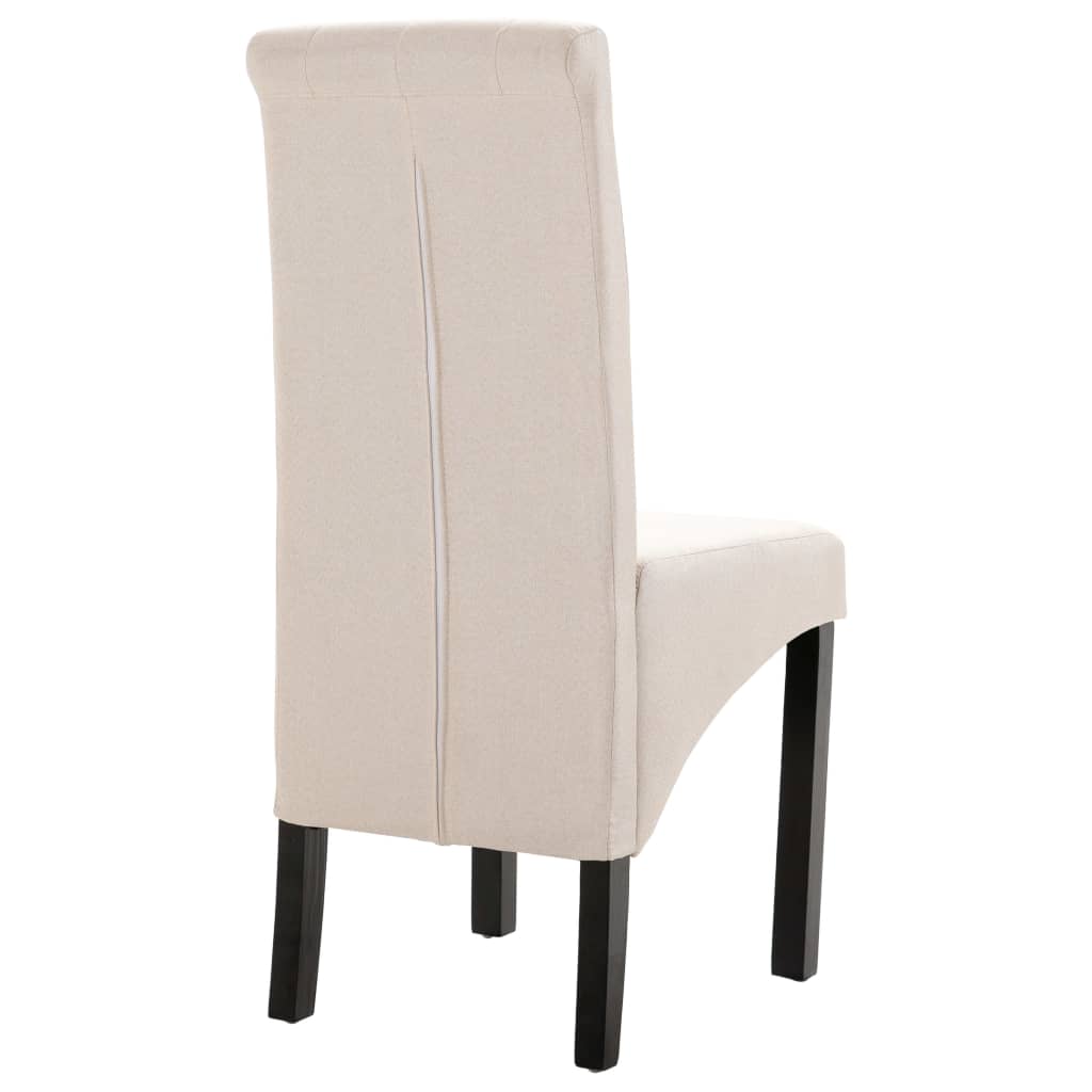 vidaXL Sillas de comedor 4 unidades tela color crema