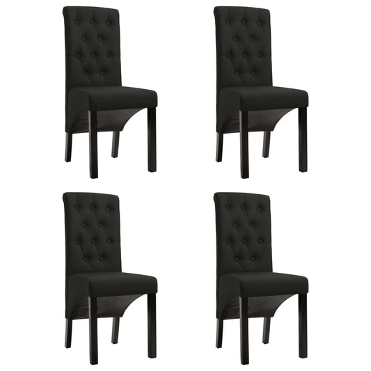 vidaXL Sillas de comedor 4 unidades tela negras