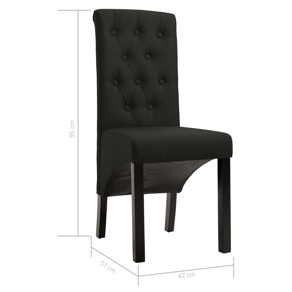 vidaXL Sillas de comedor 4 unidades tela negras