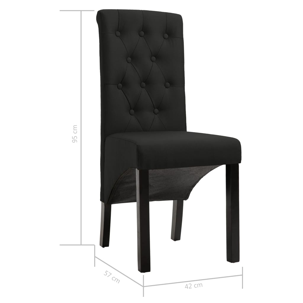 vidaXL Sillas de comedor giratorias 6 unidades tela negras