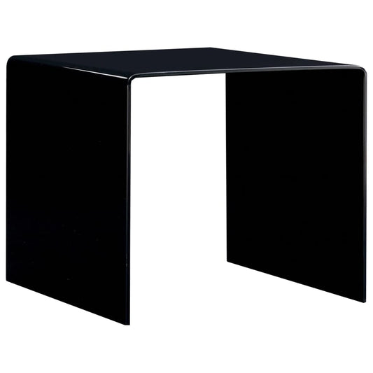 vidaXL Mesa de centro de vidrio templado negro 50x50x45 cm