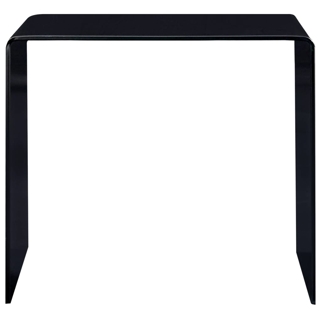 vidaXL Mesa de centro de vidrio templado negro 50x50x45 cm