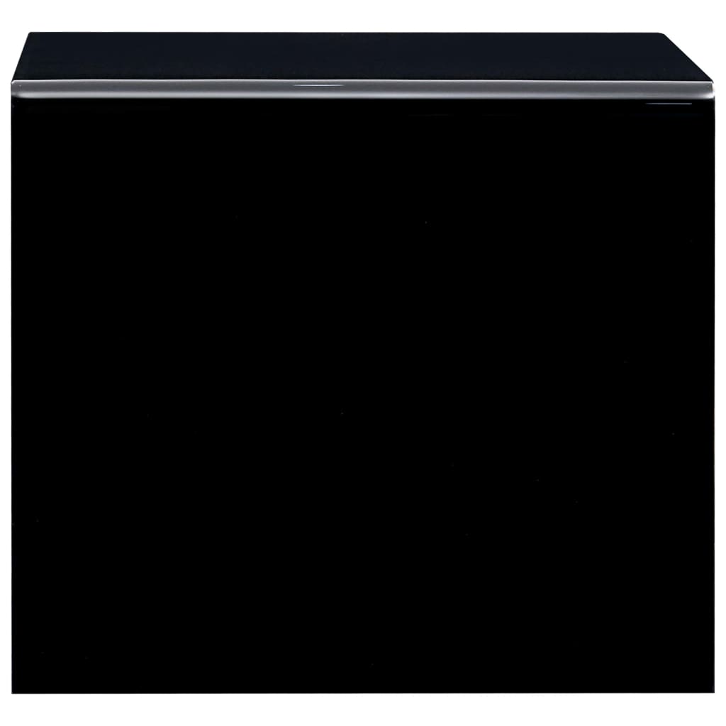 vidaXL Mesa de centro de vidrio templado negro 50x50x45 cm