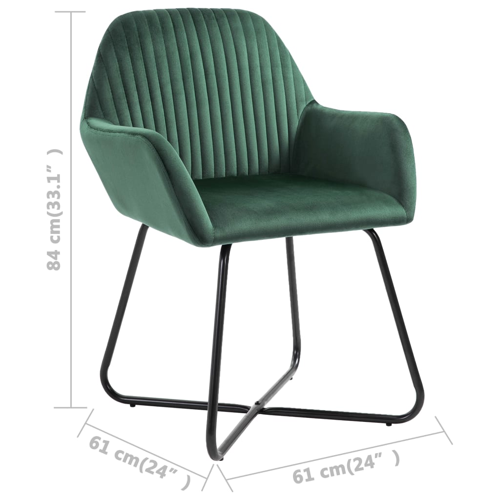 vidaXL Sillas de comedor 4 unidades terciopelo verde