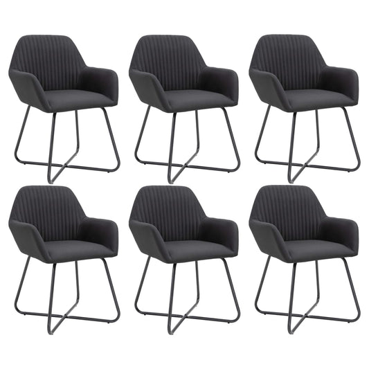 vidaXL Sillas de comedor giratorias 6 unidades tela negras