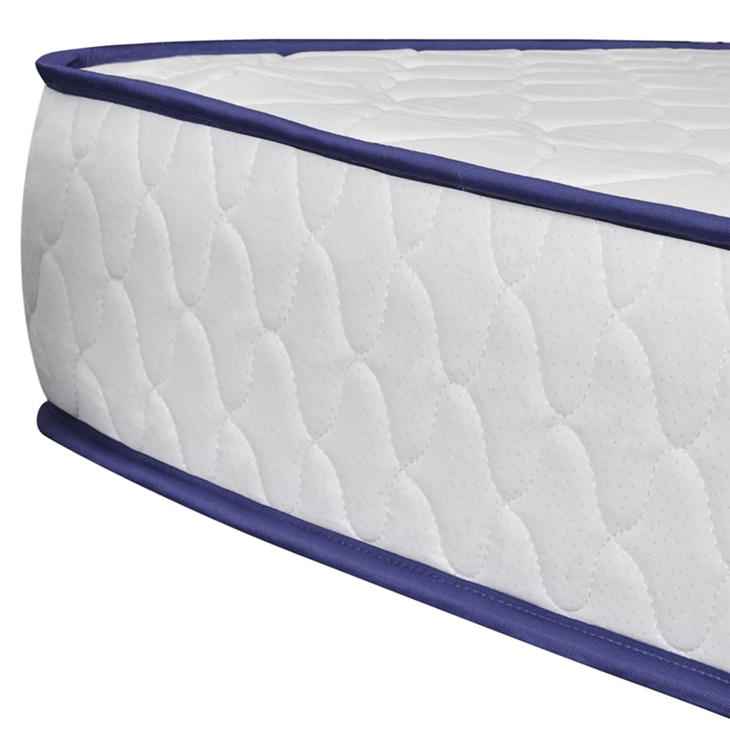 vidaXL Cama con colchón viscoelástico cuero sintético blanco 90x200 cm