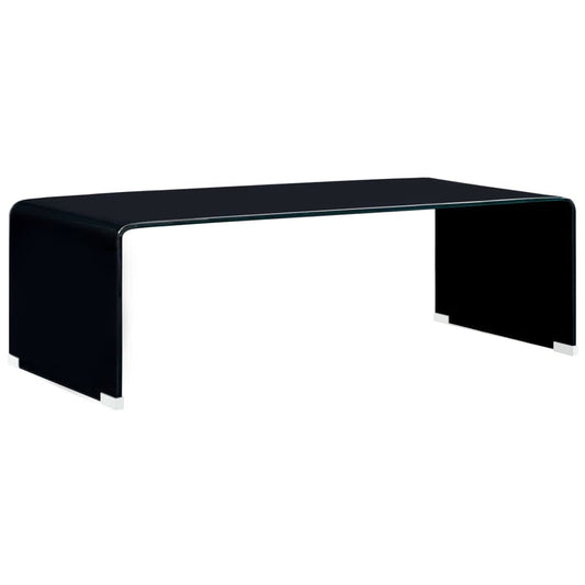 vidaXL Mesa de centro de vidrio templado negro 98x45x31 cm