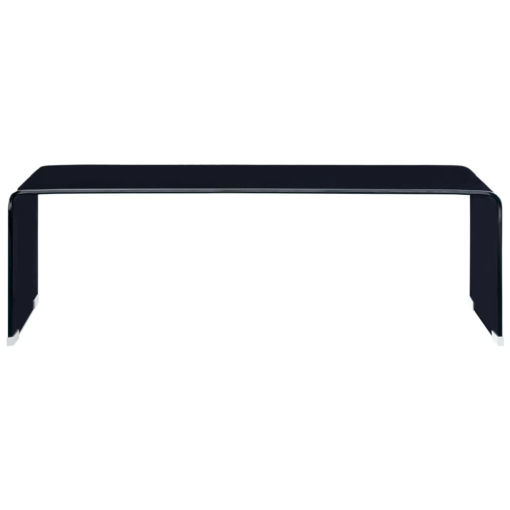 vidaXL Mesa de centro de vidrio templado negro 98x45x31 cm