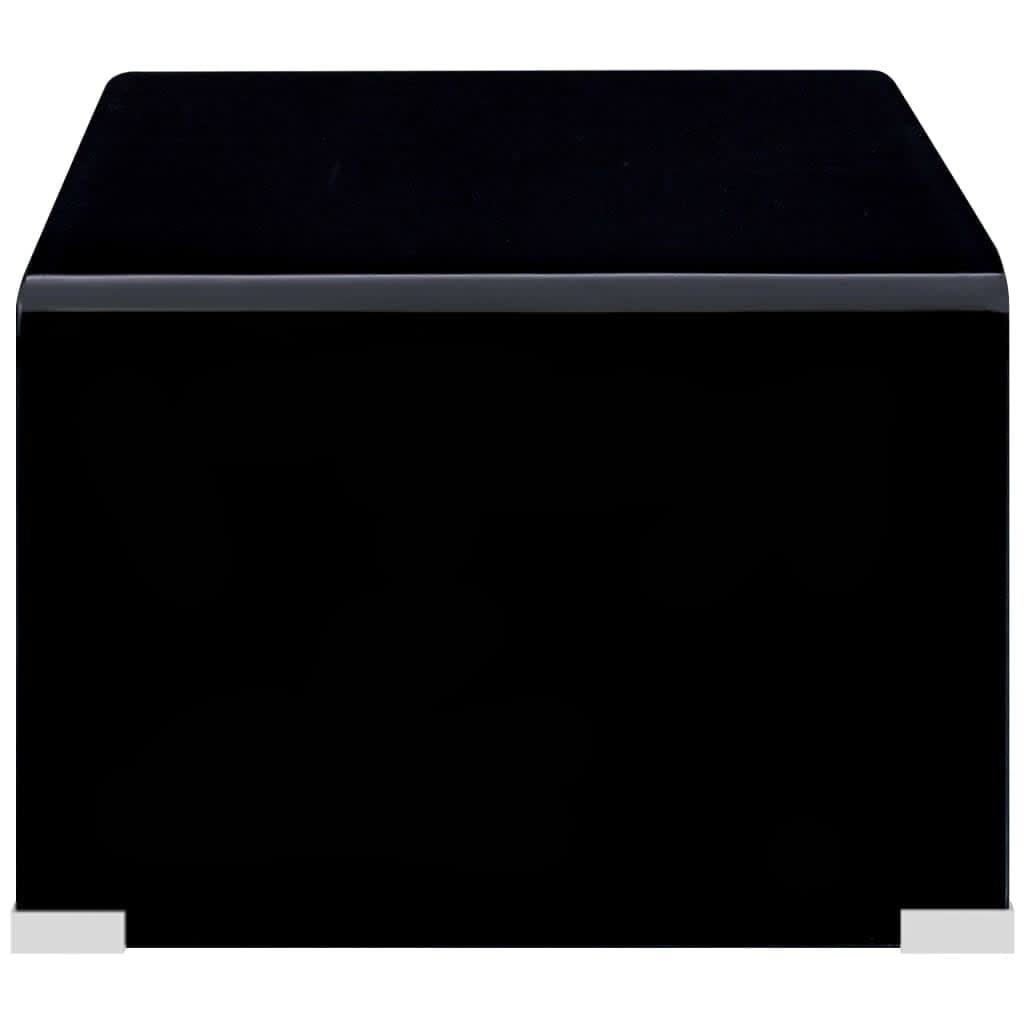 vidaXL Mesa de centro de vidrio templado negro 98x45x31 cm