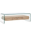 vidaXL Mesa de centro de vidrio templado transparente 98x45x31 cm