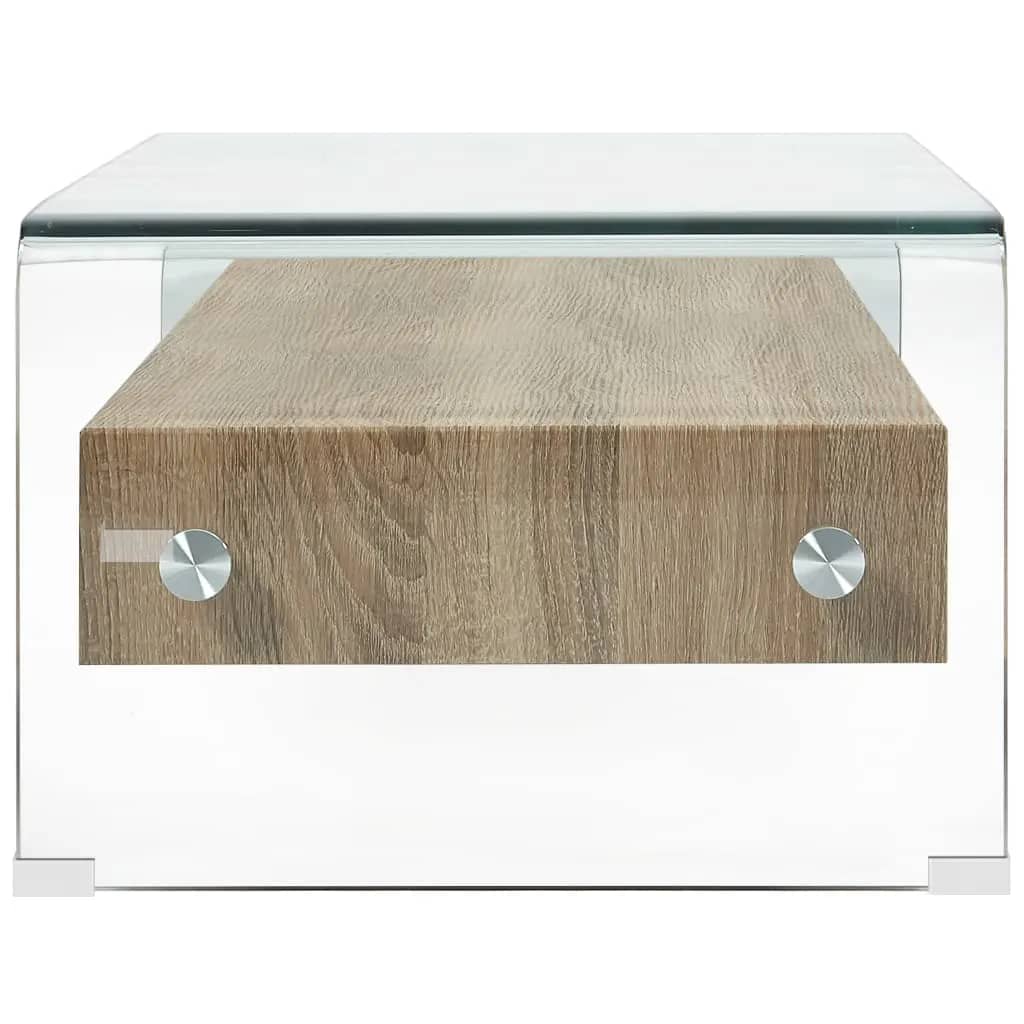 vidaXL Mesa de centro de vidrio templado transparente 98x45x31 cm