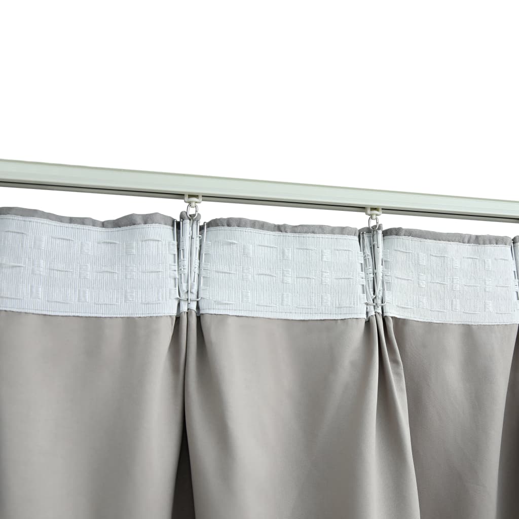 vidaXL Cortinas opacas con ganchos 2 piezas gris 140x225 cm