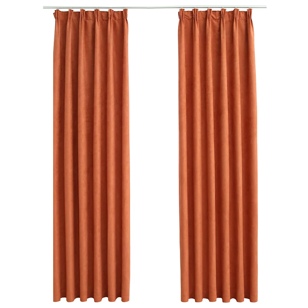 vidaXL Cortinas opacas con ganchos 2 unidades color oxidado 140x245 cm