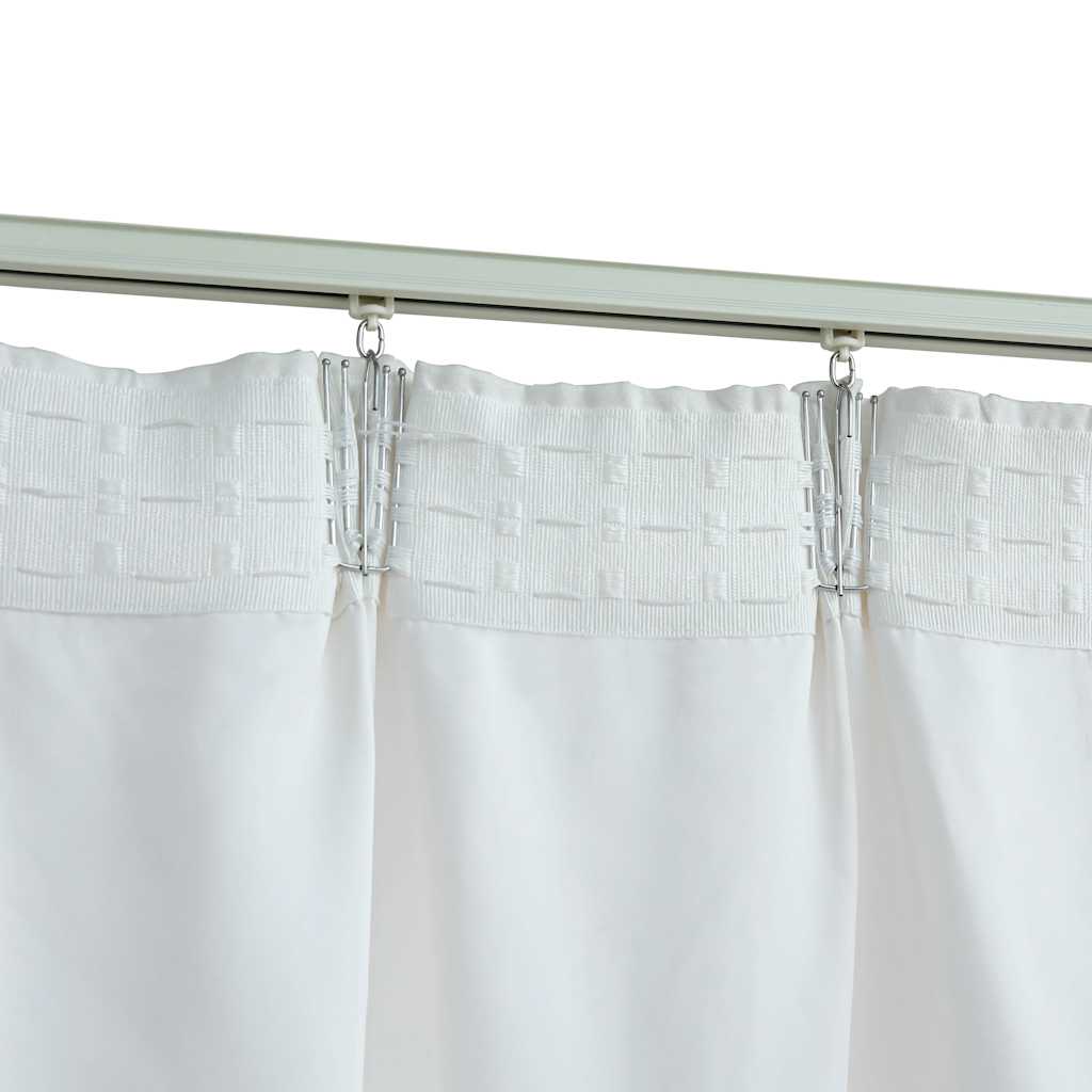 vidaXL Cortinas opacas con ganchos 2 piezas blanco crudo 140x175 cm