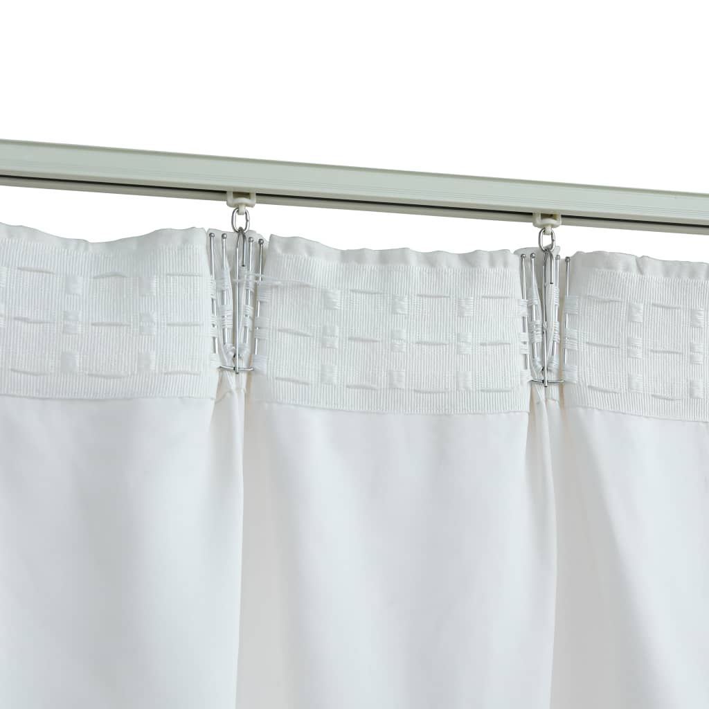 vidaXL Cortinas opacas con ganchos 2 piezas blanco crudo 140x225 cm