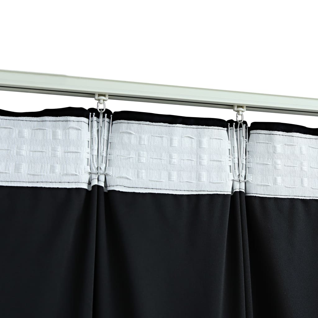 vidaXL Cortinas opacas con ganchos 2 pzas terciopelo negro 140x225 cm