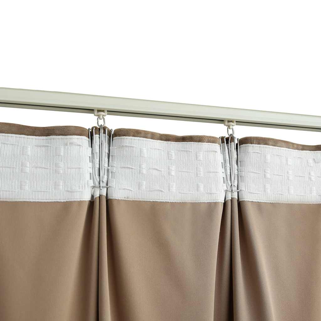 vidaXL Cortinas opacas con ganchos 2 pzas terciopelo beige 140x225 cm