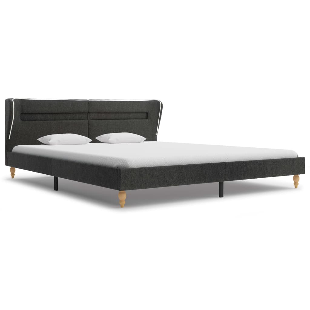 vidaXL Cama LED colchón viscoelástico arpillera gris oscuro 180x200 cm