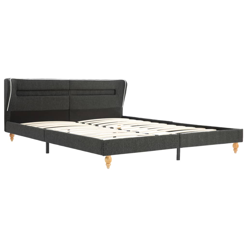 vidaXL Cama LED colchón viscoelástico arpillera gris oscuro 180x200 cm