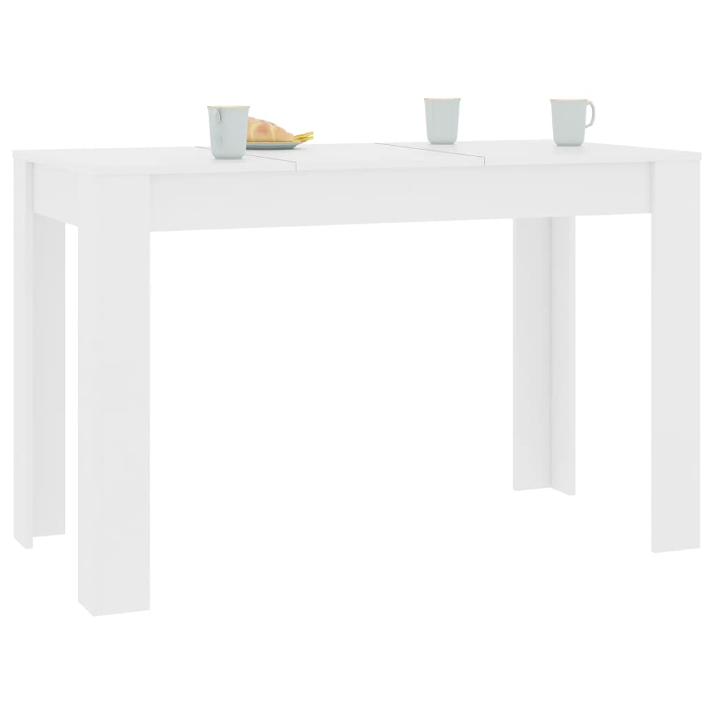 vidaXL Mesa de comedor de madera de ingeniería blanco 120x60x76 cm