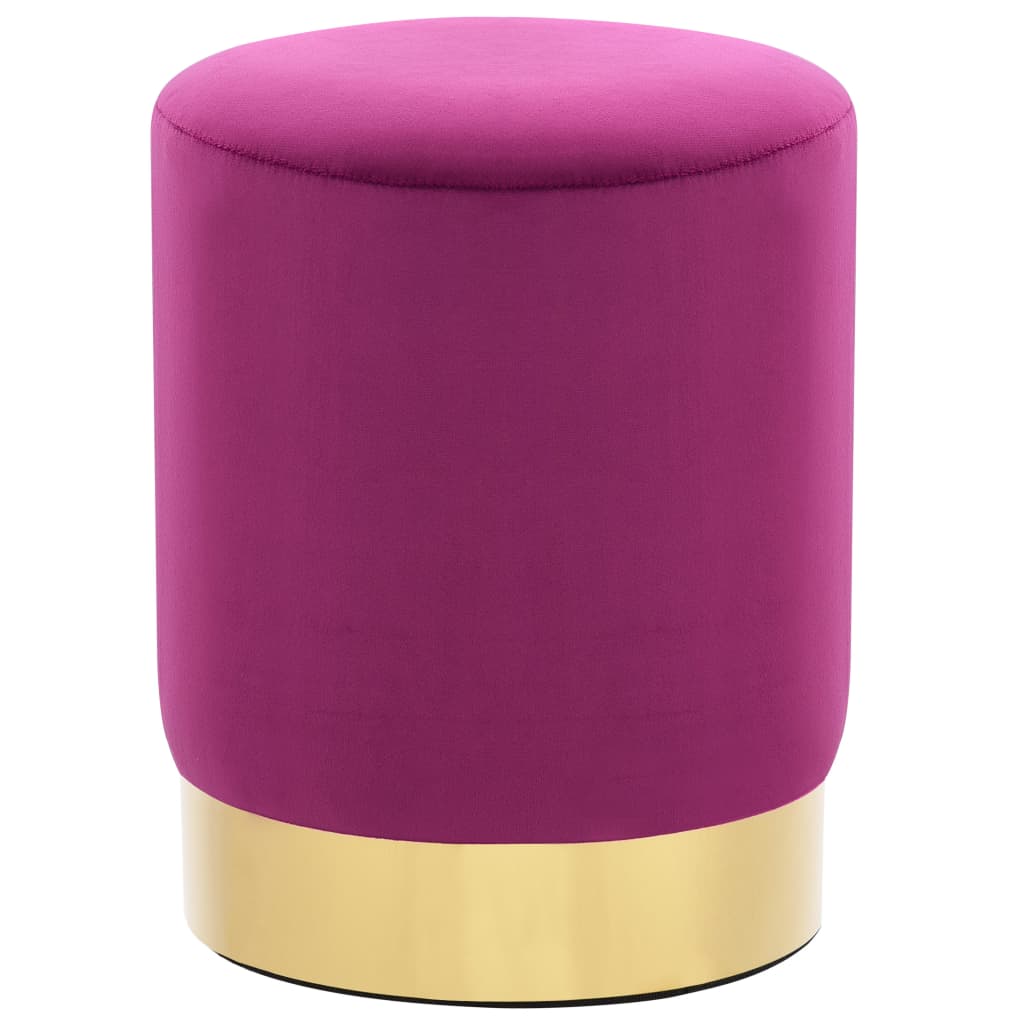 vidaXL Taburete de terciopelo morado y dorado