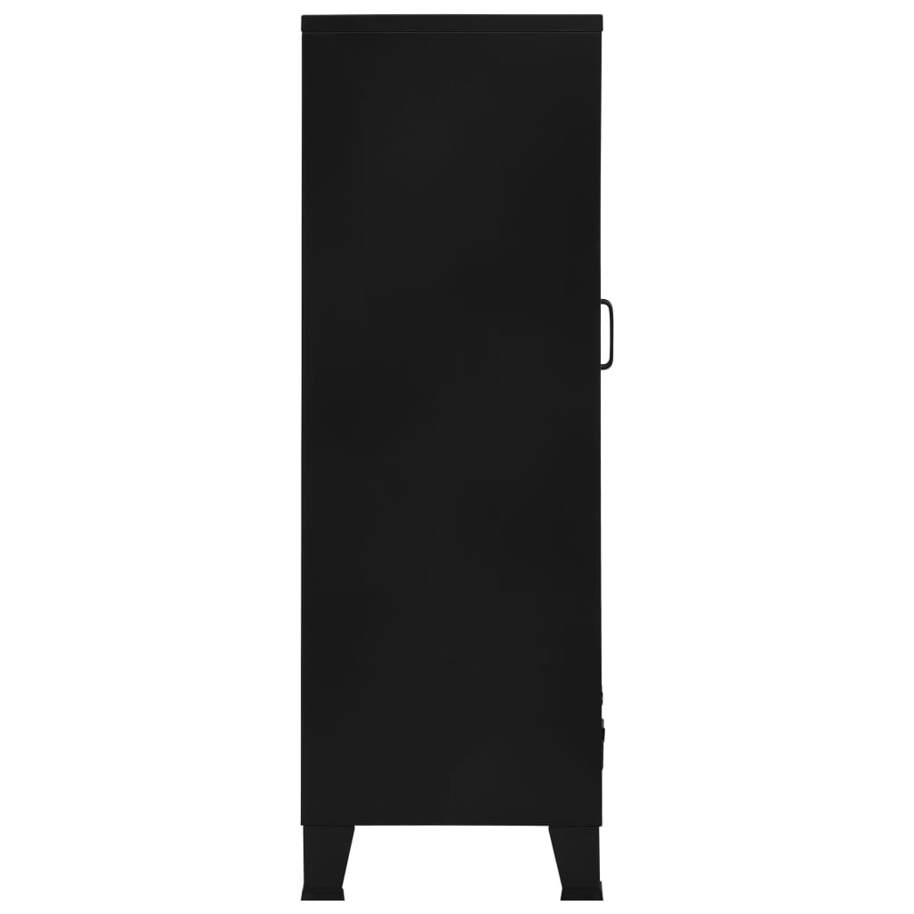 vidaXL Armario oficina indutrial puertas malla acero negro 75x40x120cm