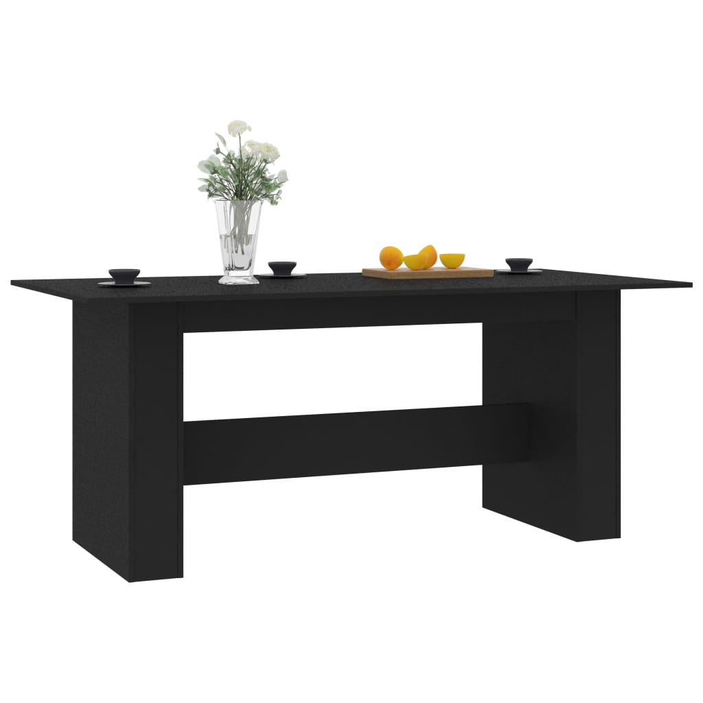 vidaXL Mesa de comedor de madera de ingeniería negro 180x90x76 cm