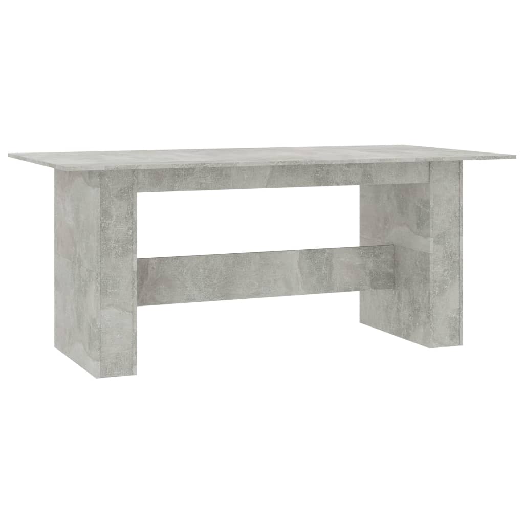 vidaXL Mesa de comedor madera de ingeniería gris hormigón 180x90x76 cm