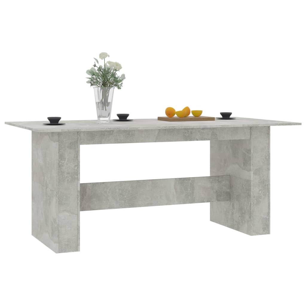 vidaXL Mesa de comedor madera de ingeniería gris hormigón 180x90x76 cm