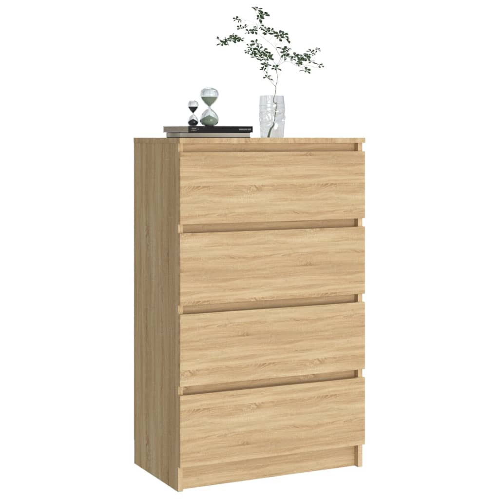 vidaXL Aparador madera contrachapada color roble Sonoma 60x35x98,5 cm