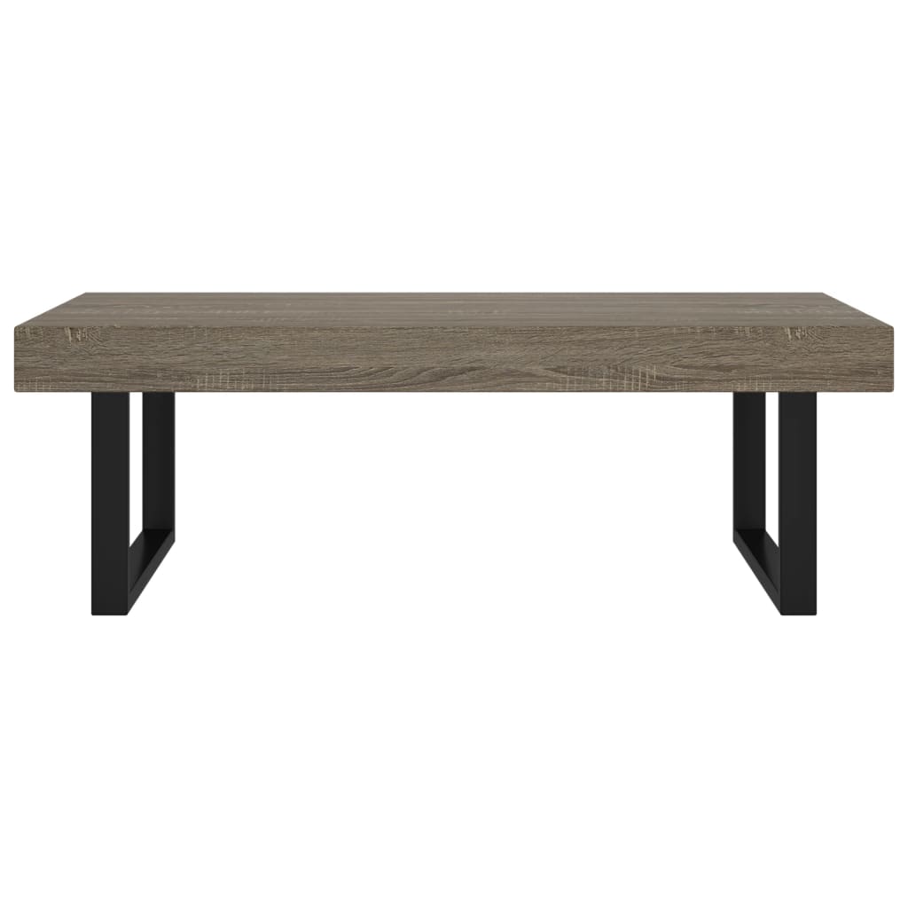 vidaXL Mesa de centro MDF y hierro gris y negro 120x60x40 cm