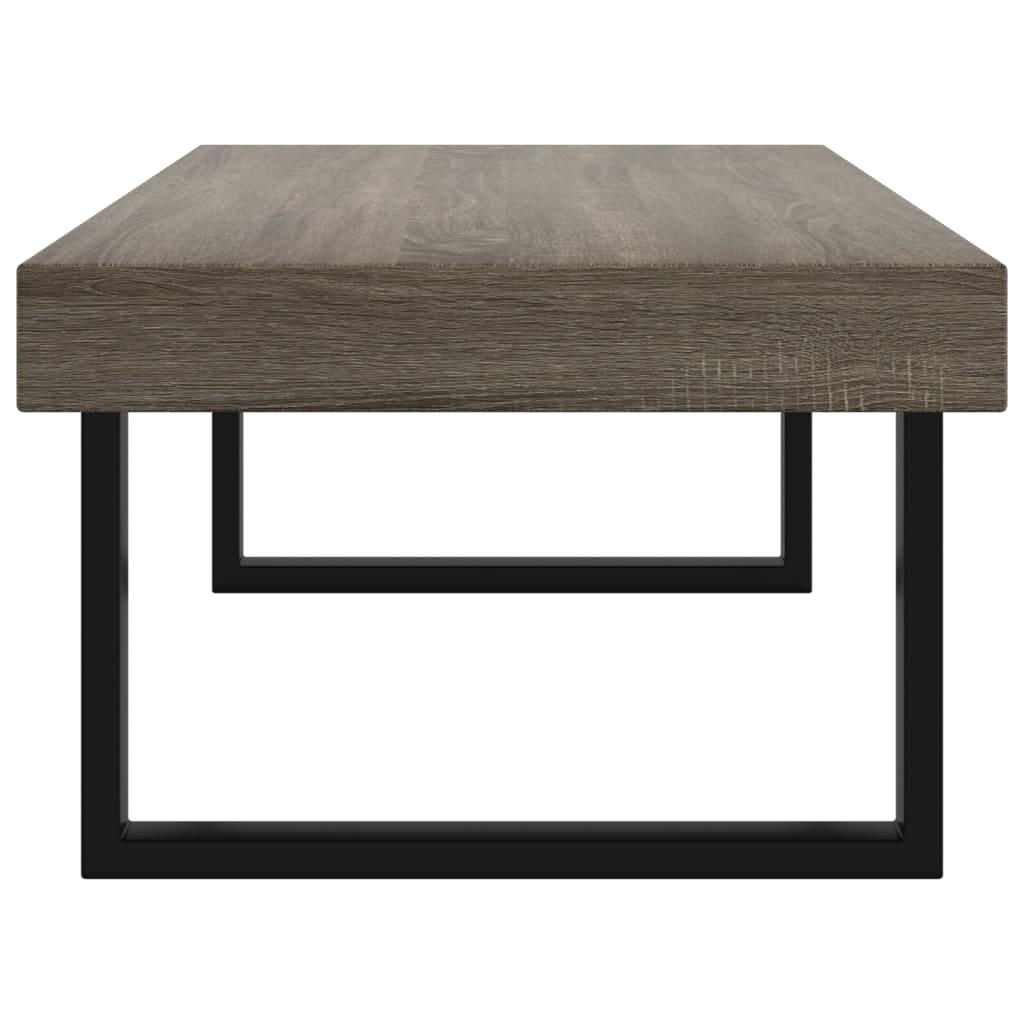 vidaXL Mesa de centro MDF y hierro gris y negro 120x60x40 cm