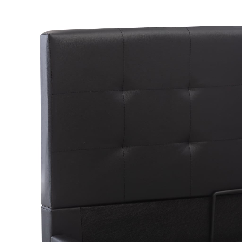 vidaXL Cama canapé hidráulica cuero sintético negro 160x200 cm